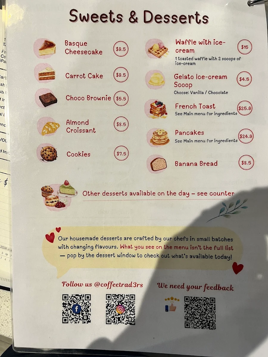 Menu, Coffee Trad3rs