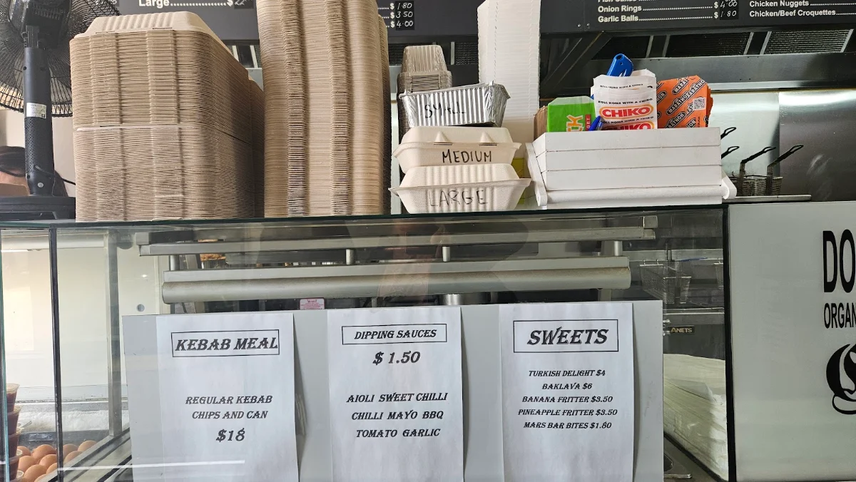 Menu, Zorba's Fish and Chips and Kebabs