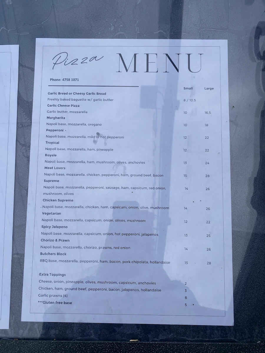 Menu, Granite Magnetic Island