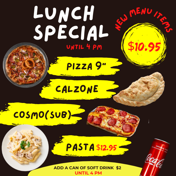 Menu, Crazy Tony’s Pizza