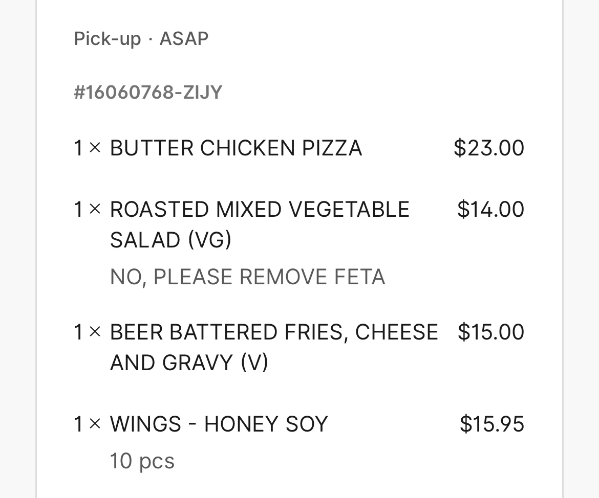 Menu, Crazy Tony’s Pizza