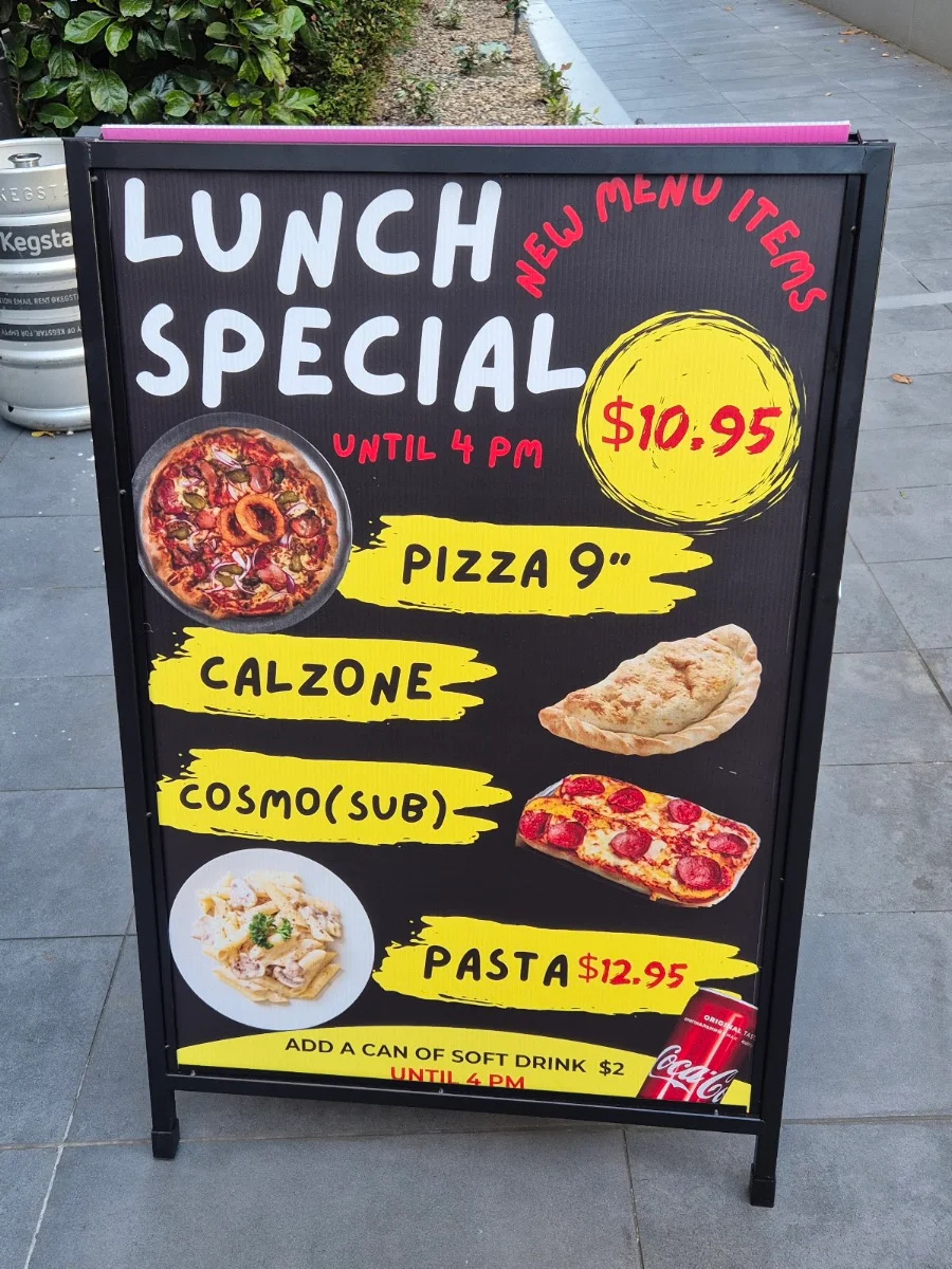 Menu, Crazy Tony’s Pizza