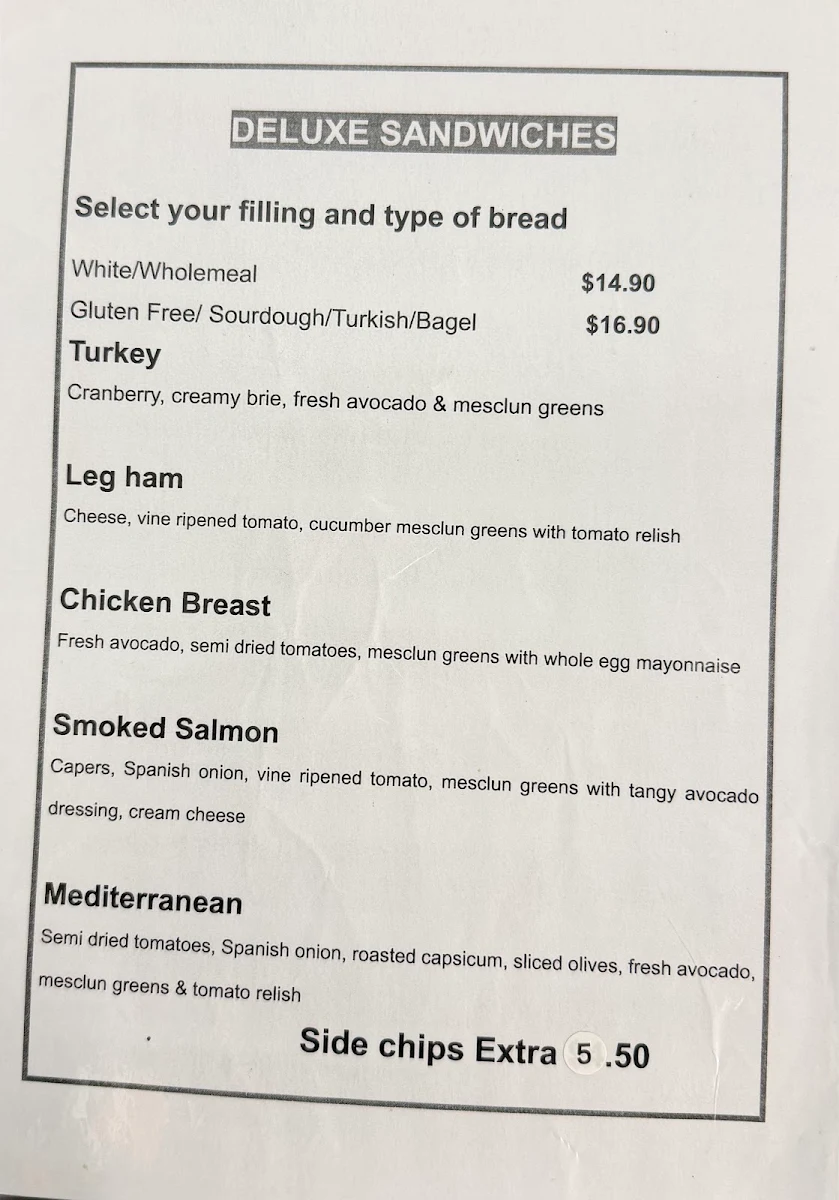 Menu, Crema Espresso