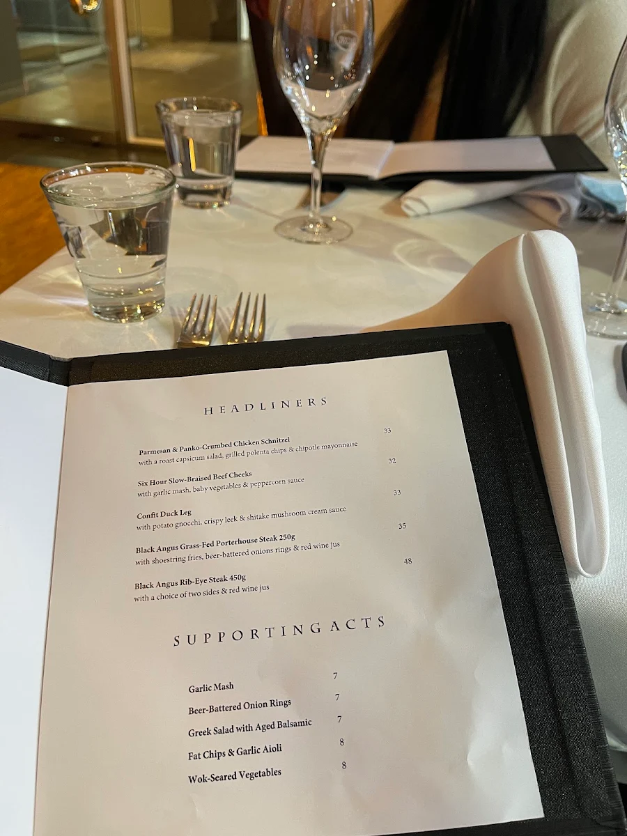 Menu, Encore Bar & Lounge