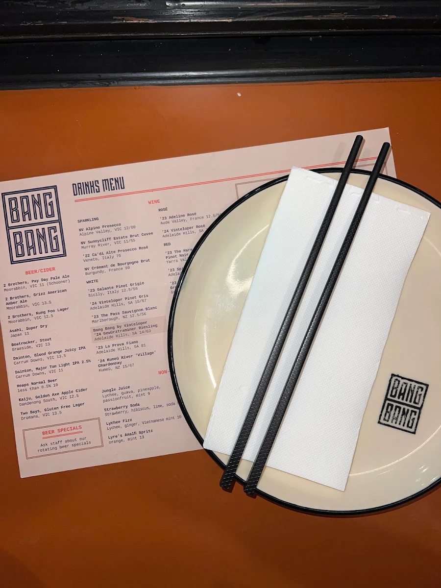 Menu, Bang Bang St Kilda