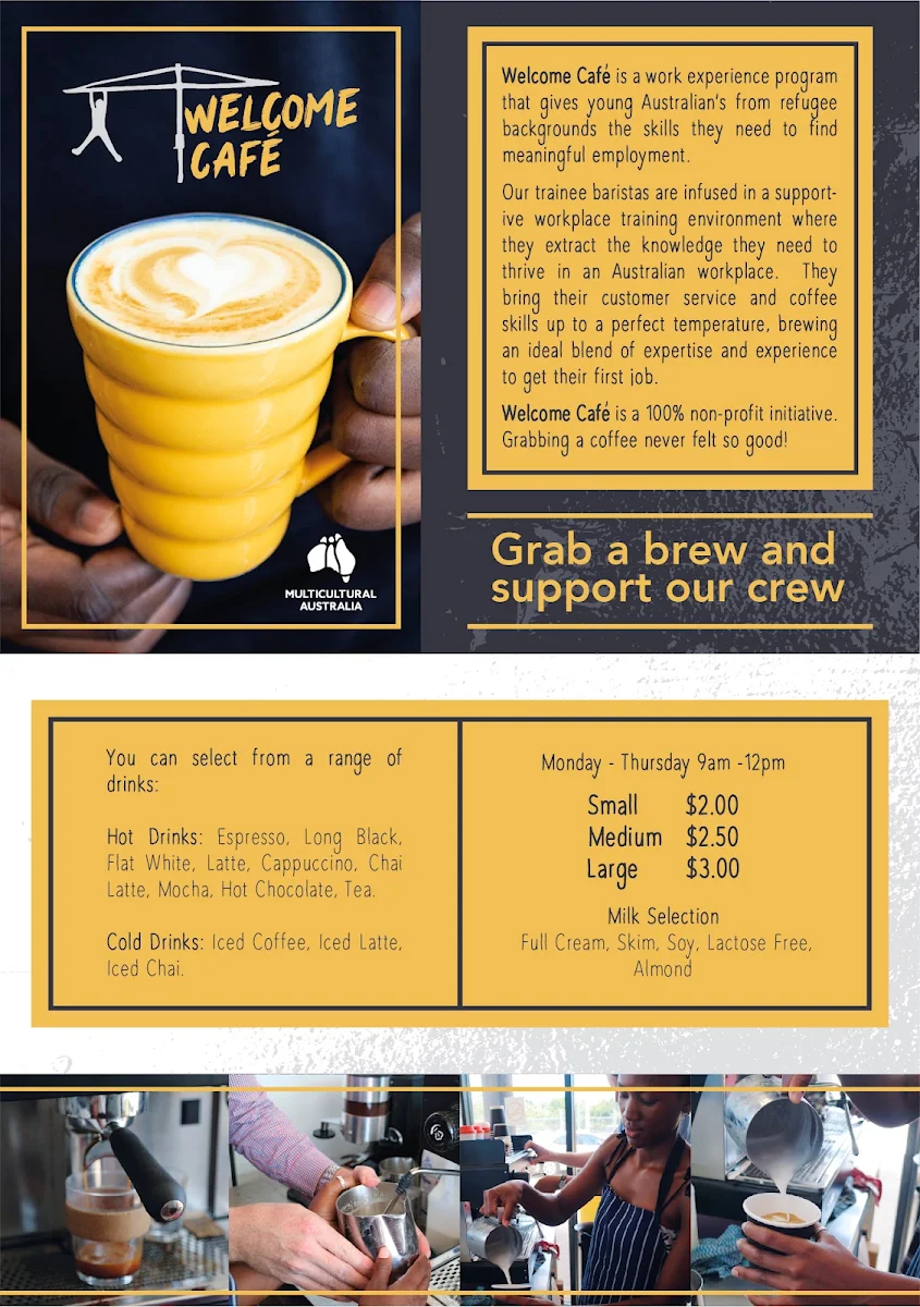 Menu, Welcome Cafe