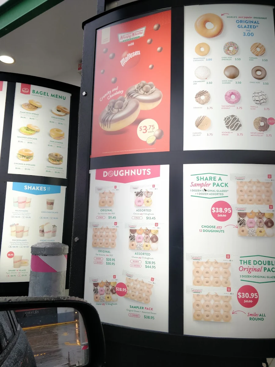 Menu, Krispy Kreme Liverpool