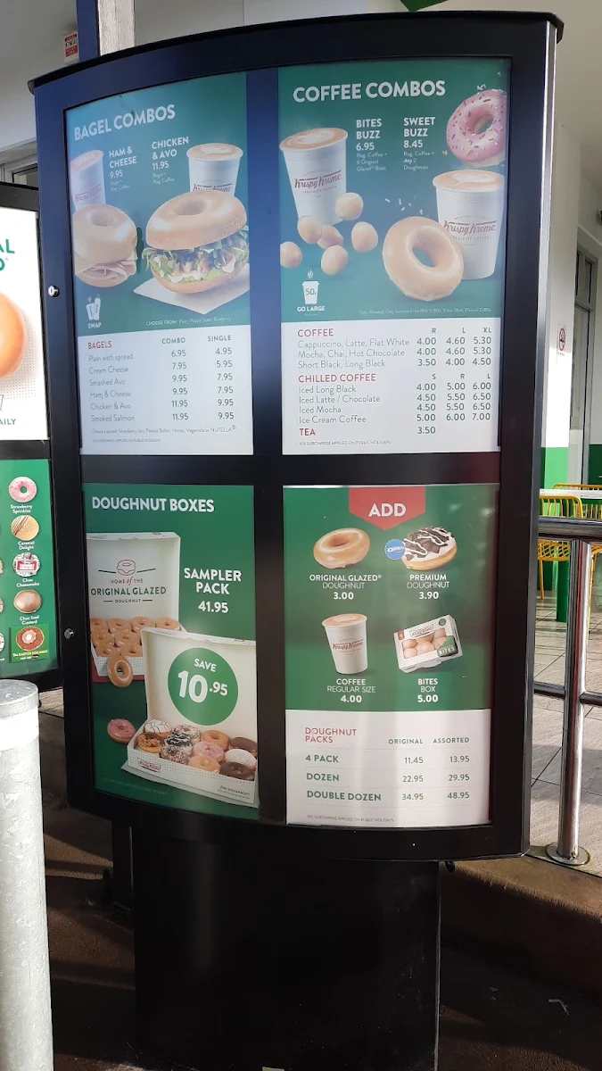 Menu, Krispy Kreme Liverpool
