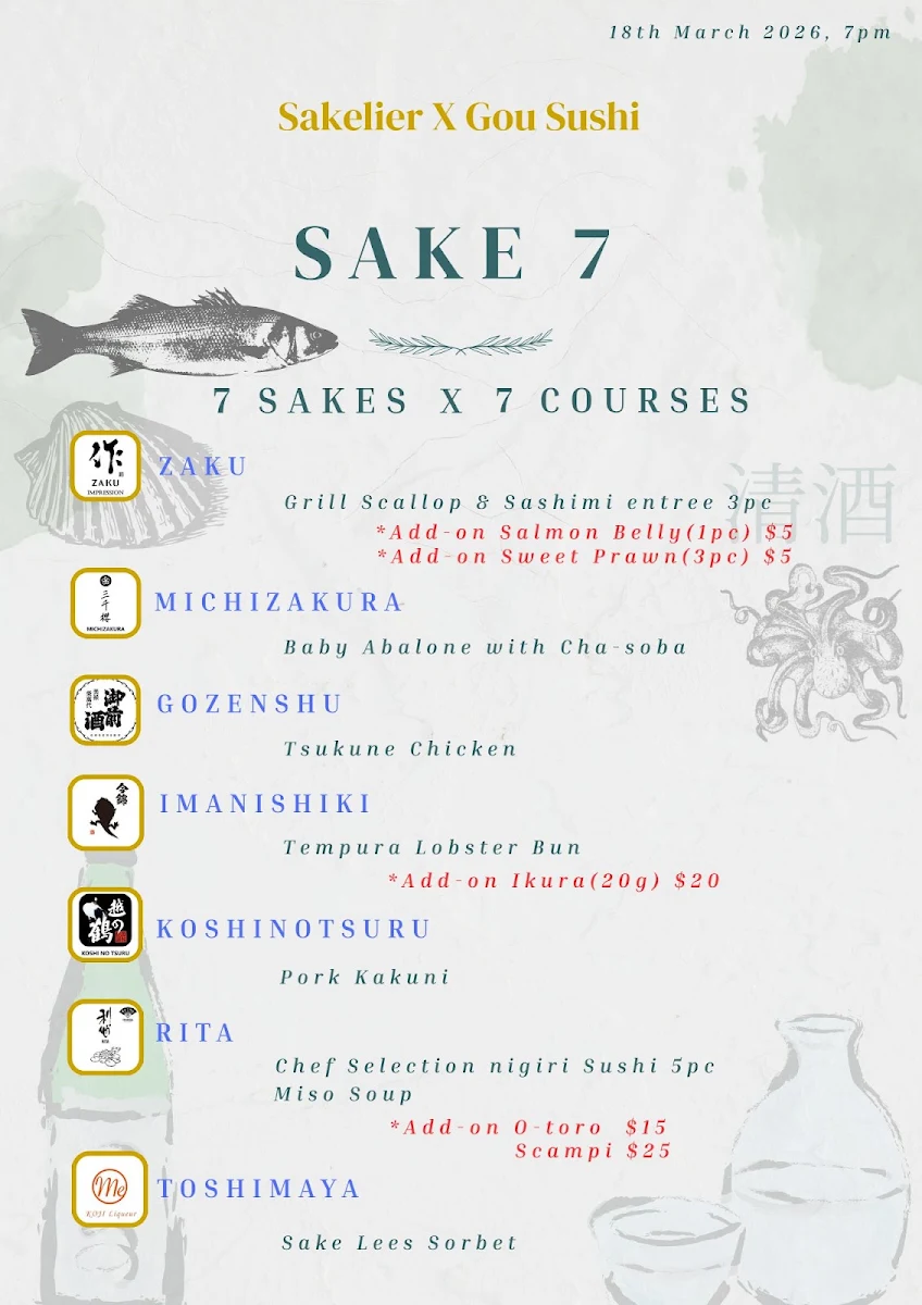 Menu, Gou Sushi