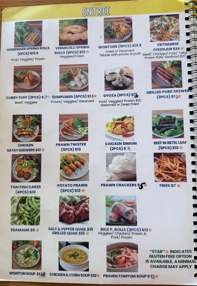 Menu, Family Pho Geelong