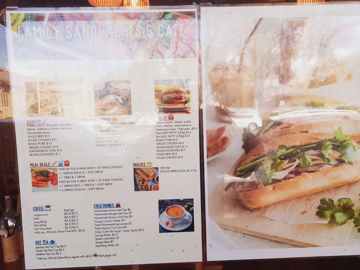 Menu, Family Pho Geelong