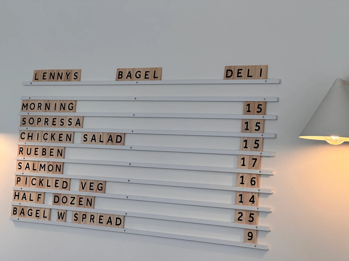 Menu, Lenny's Bagel Deli & Coffee