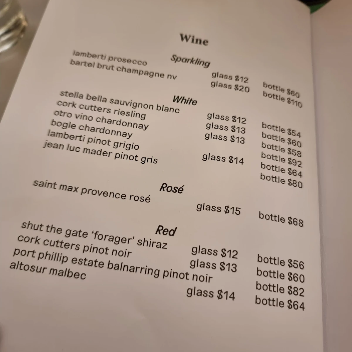 Menu, The Whisk Fine Patisserie