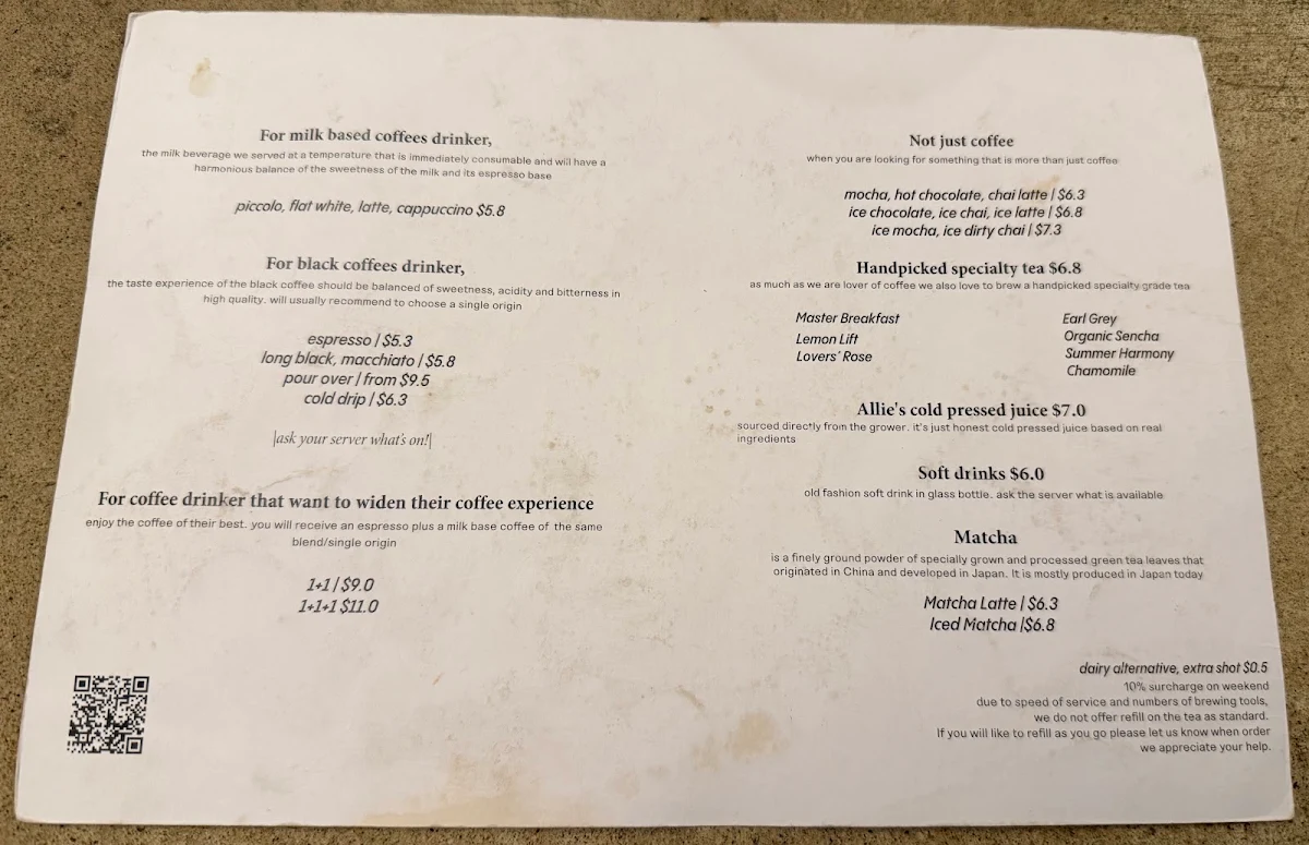 Menu, The Whisk Fine Patisserie