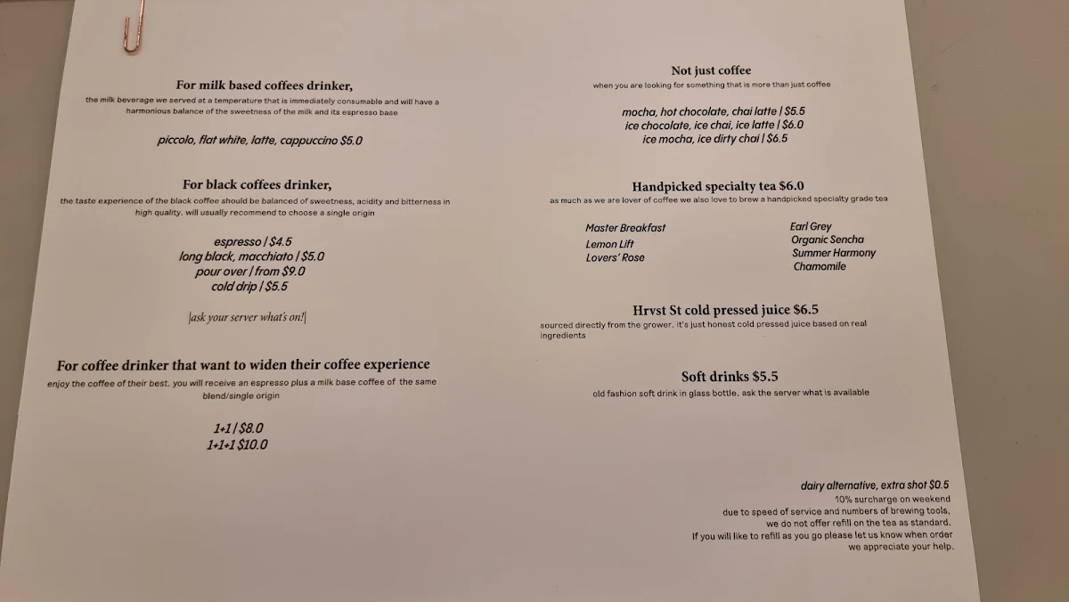 Menu, The Whisk Fine Patisserie