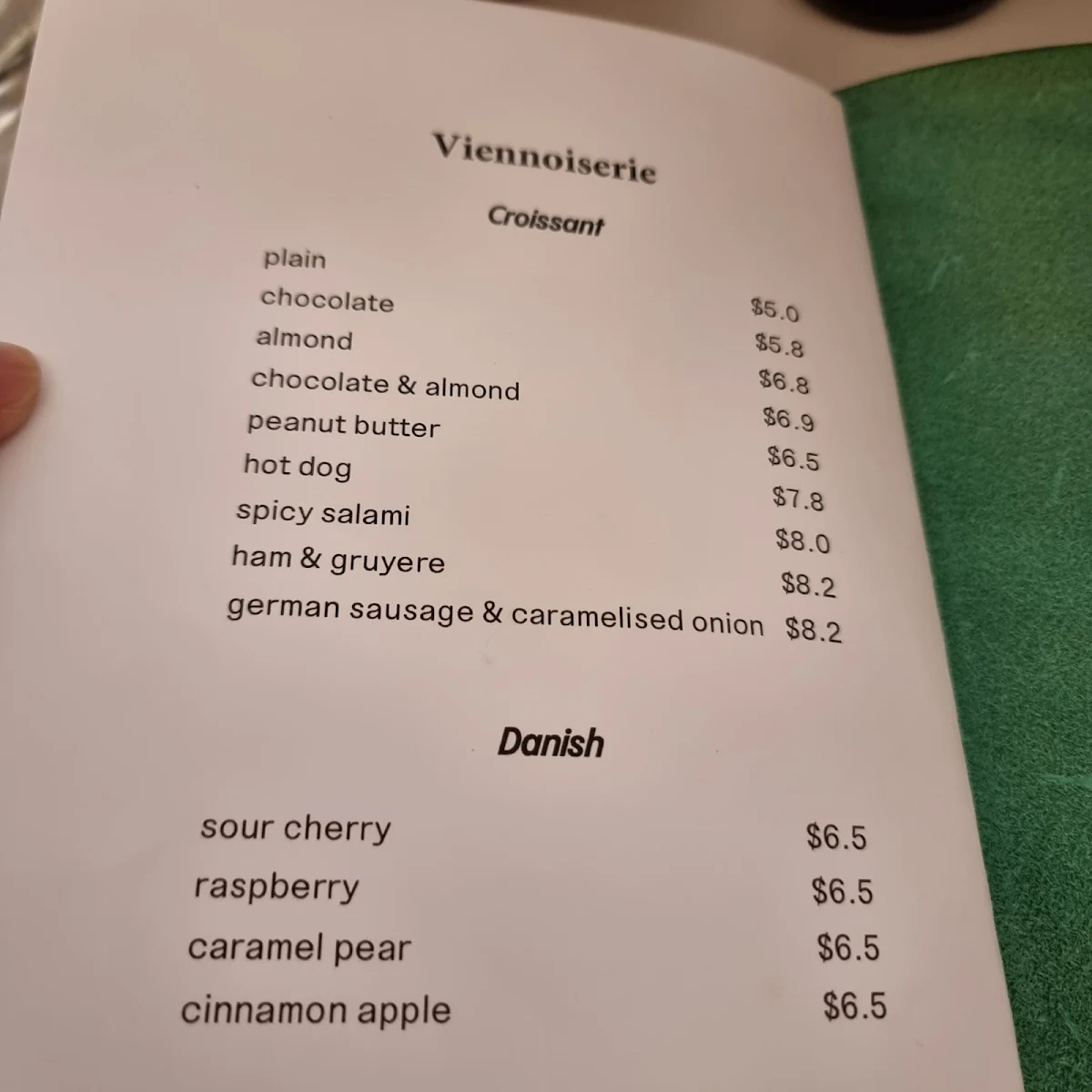 Menu, The Whisk Fine Patisserie