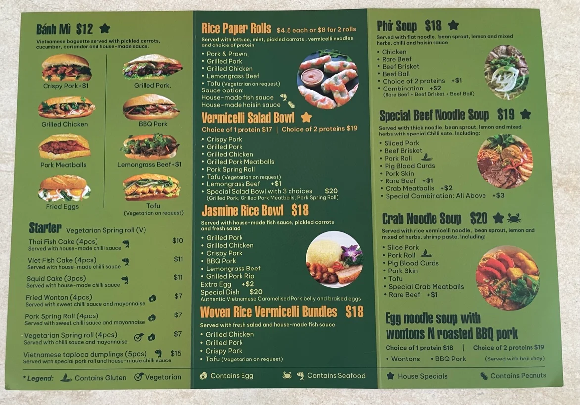 Menu, Viet Iconic
