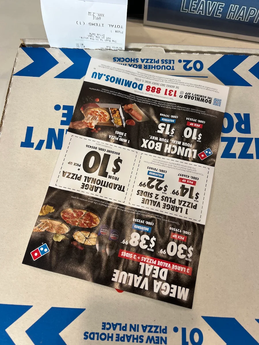 Menu, Domino's Pizza Marayong