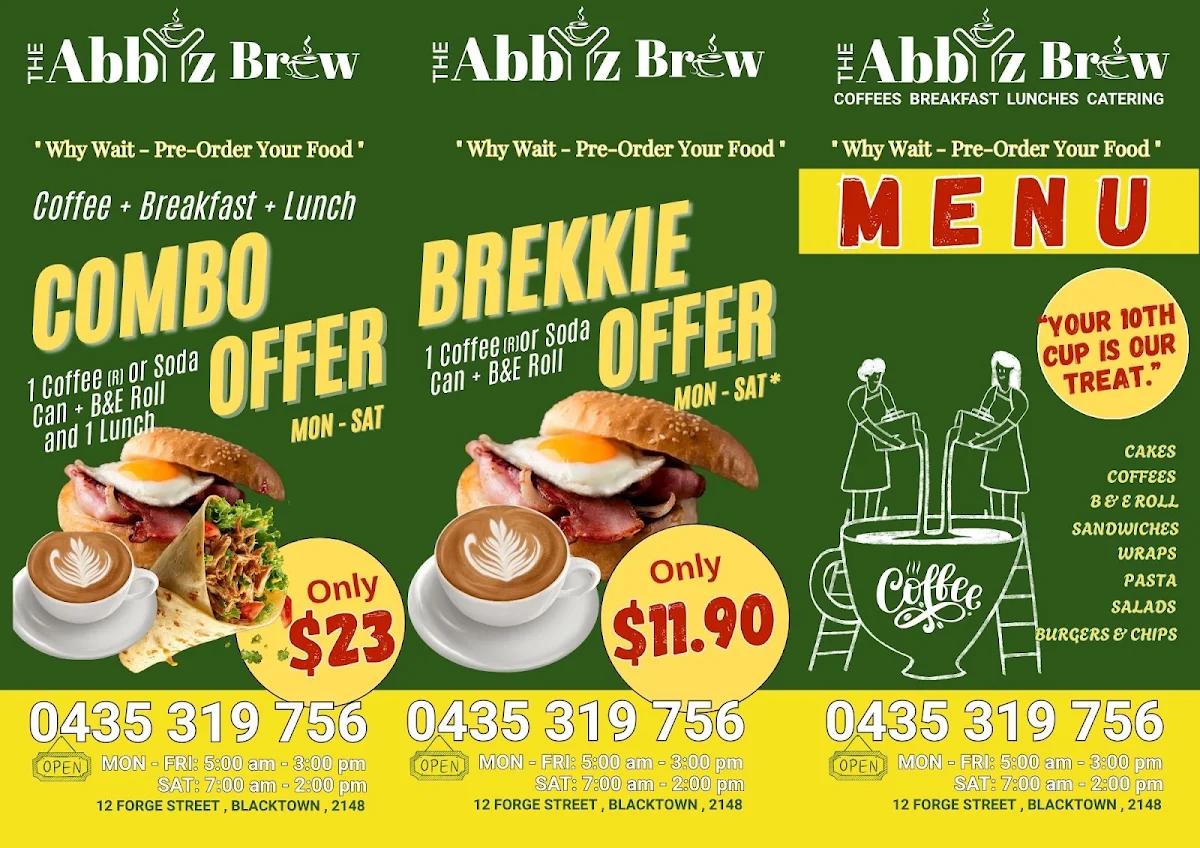 Menu, THE ABBYZ BREW