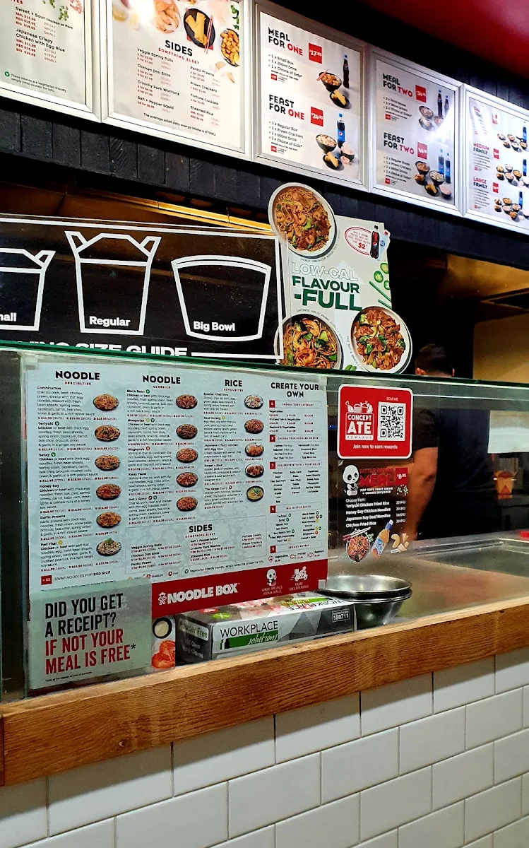 Menu, Noodle Box Oxenford