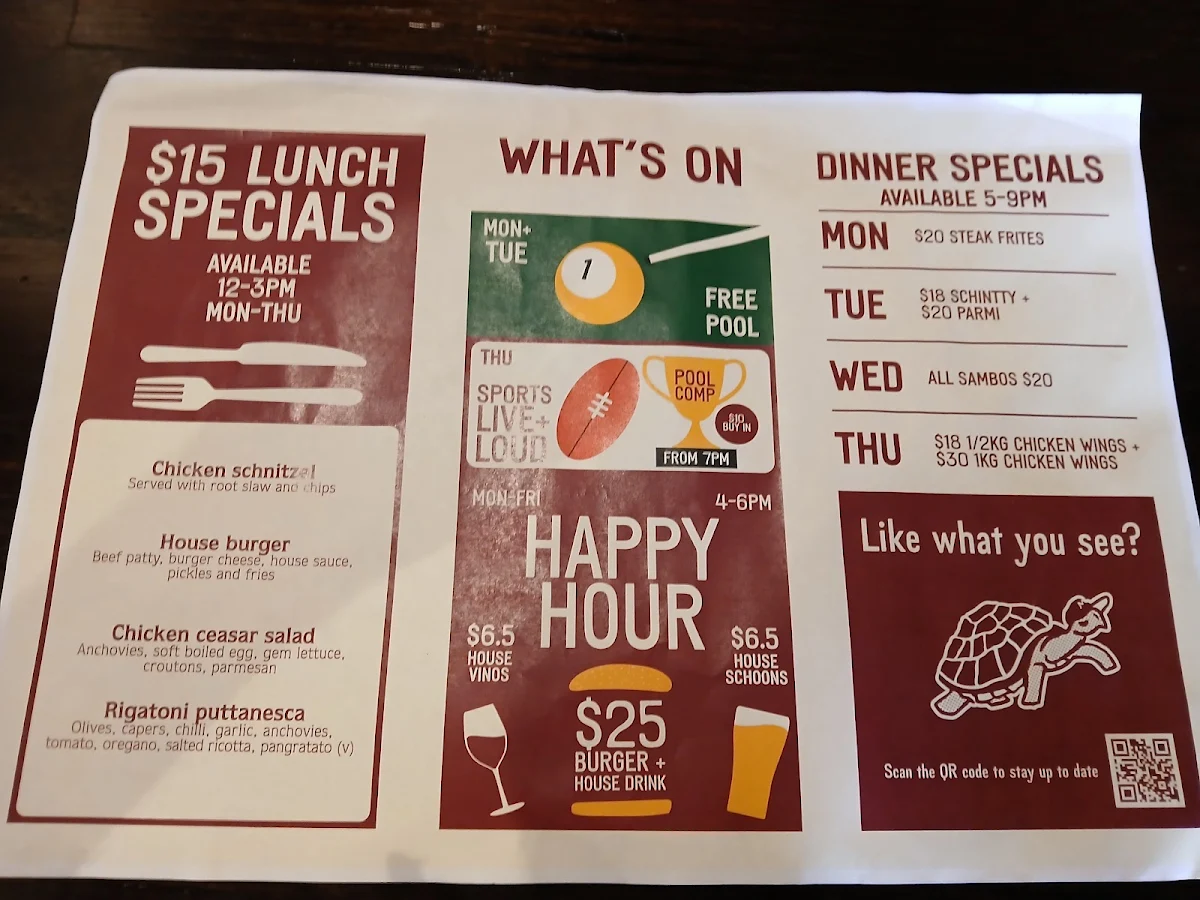 Menu, The Montague Hotel