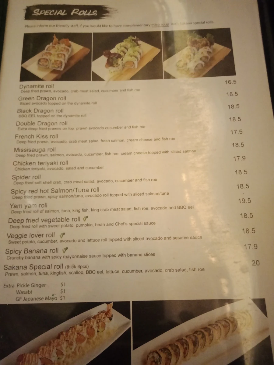 Menu, Issho Sushi - Clayfield