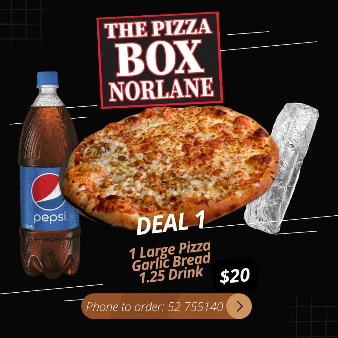 Menu, The Pizza Box norlane