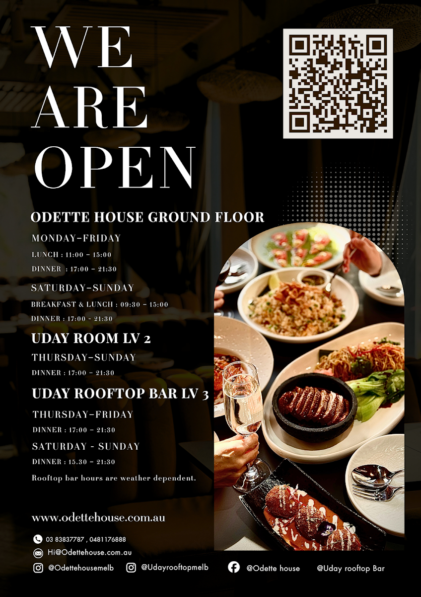 Menu, Uday Restaurant & Rooftop Bar
