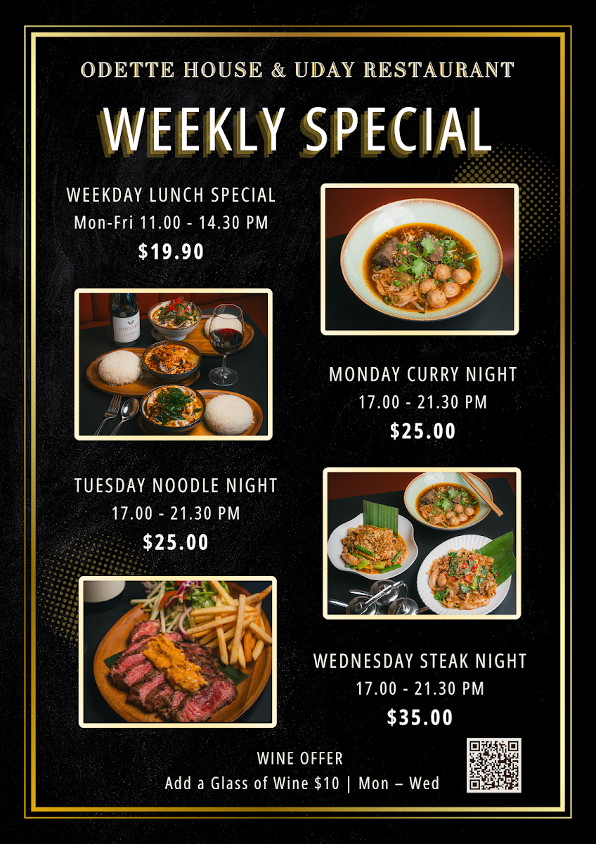 Menu, Uday Restaurant & Rooftop Bar