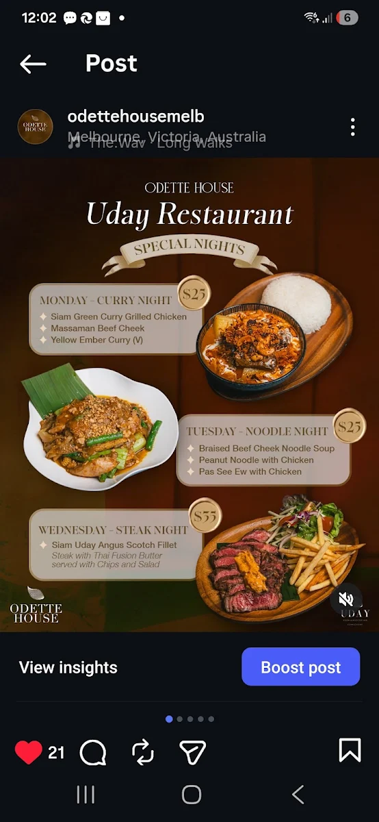 Menu, Uday Restaurant & Rooftop Bar