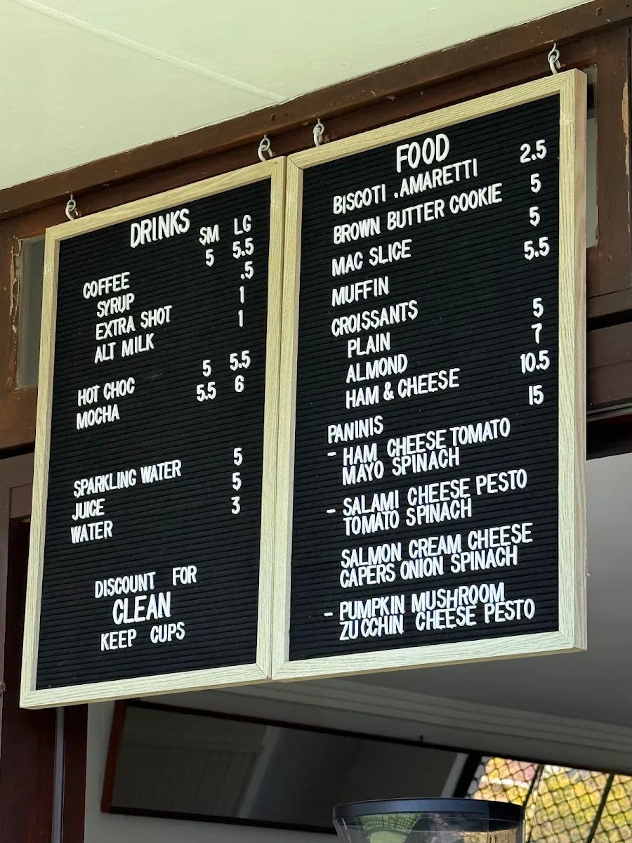 Menu, Riviera Cafe
