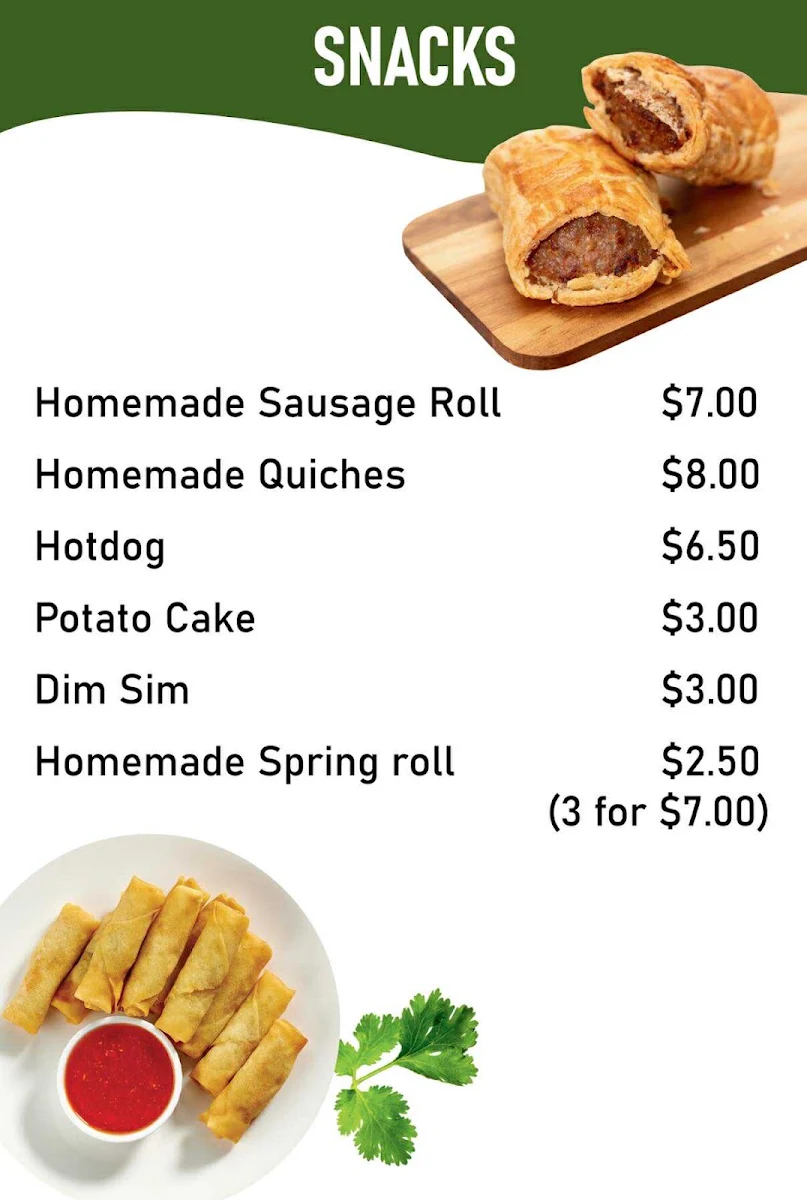Menu, Cafe Fresh