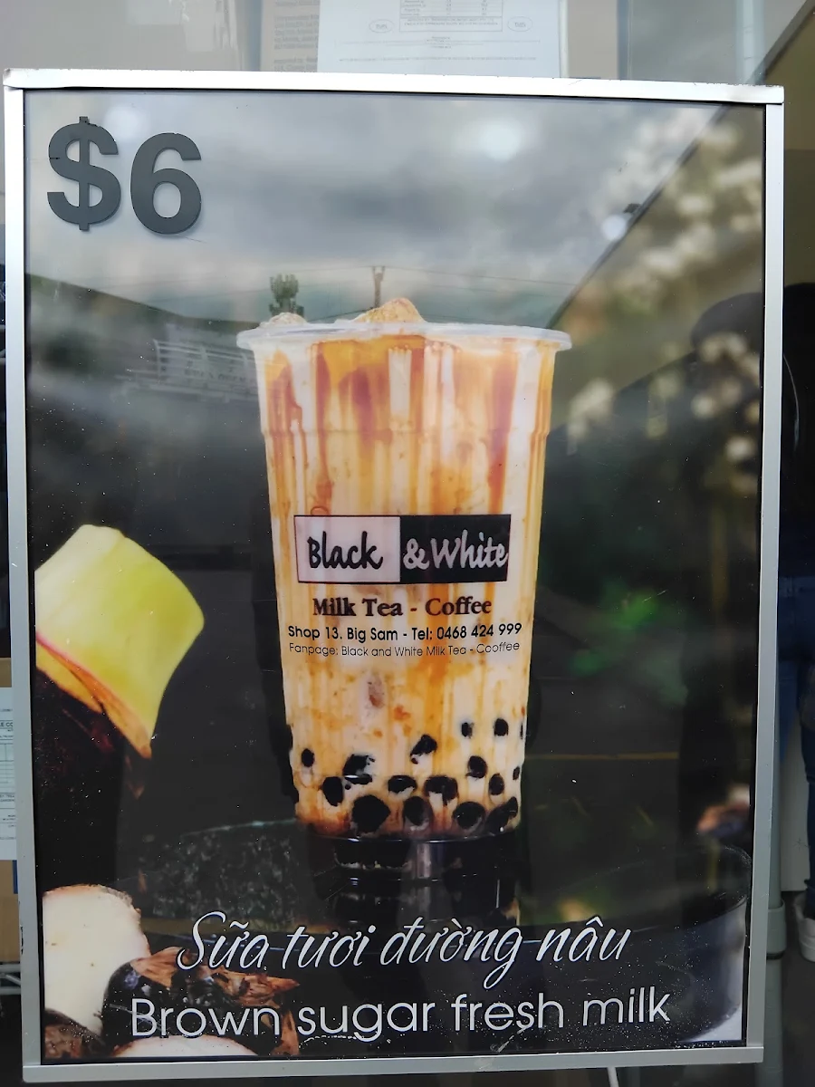 Menu, Black And White Milk Tea