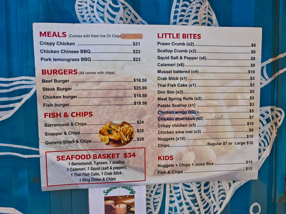 Menu, Earth & Sea Treats
