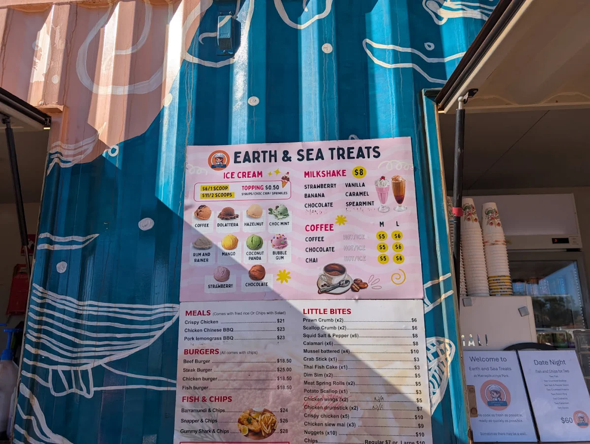 Menu, Earth & Sea Treats