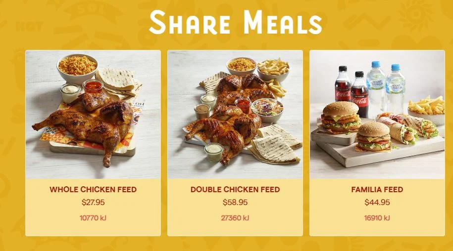 Menu, Oporto Rothwell Drive Thru