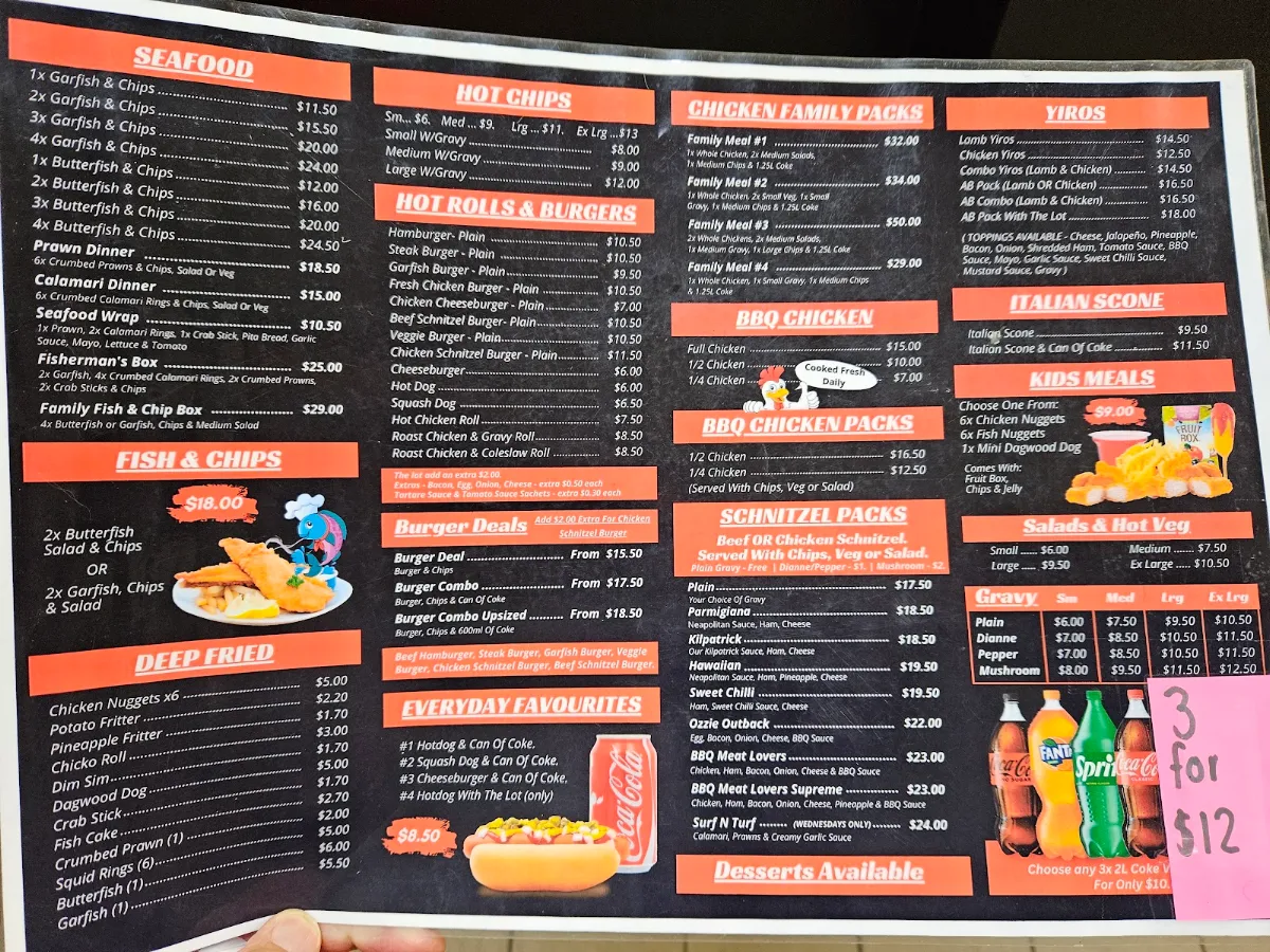 Menu, The Terrace Chicken Bar