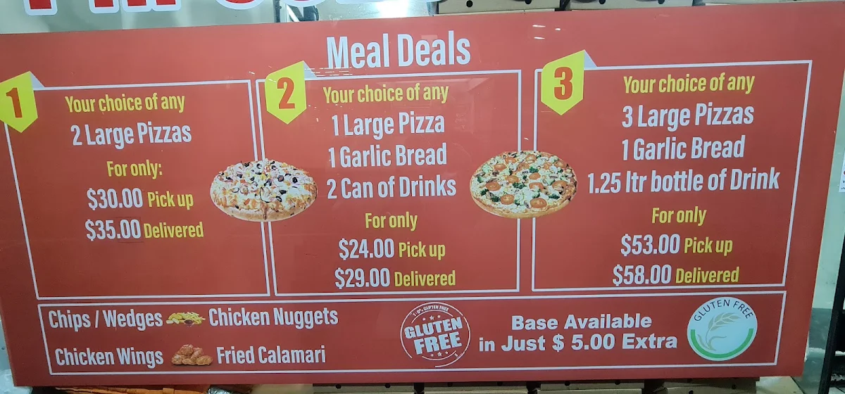 Menu, Carlisle Pizza