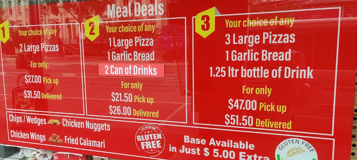 Menu, Carlisle Pizza