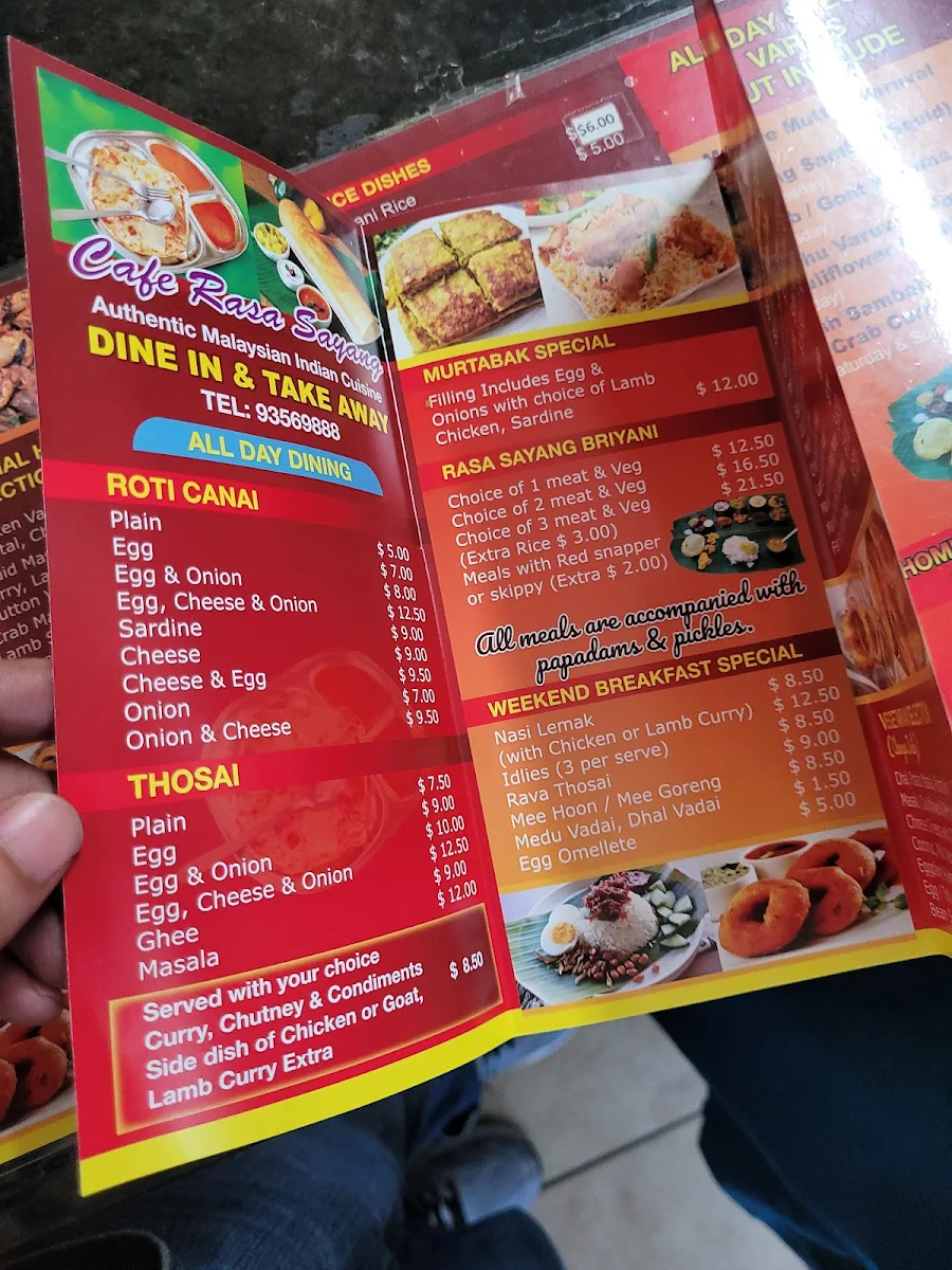 Menu, Cafe Rasa Sayang