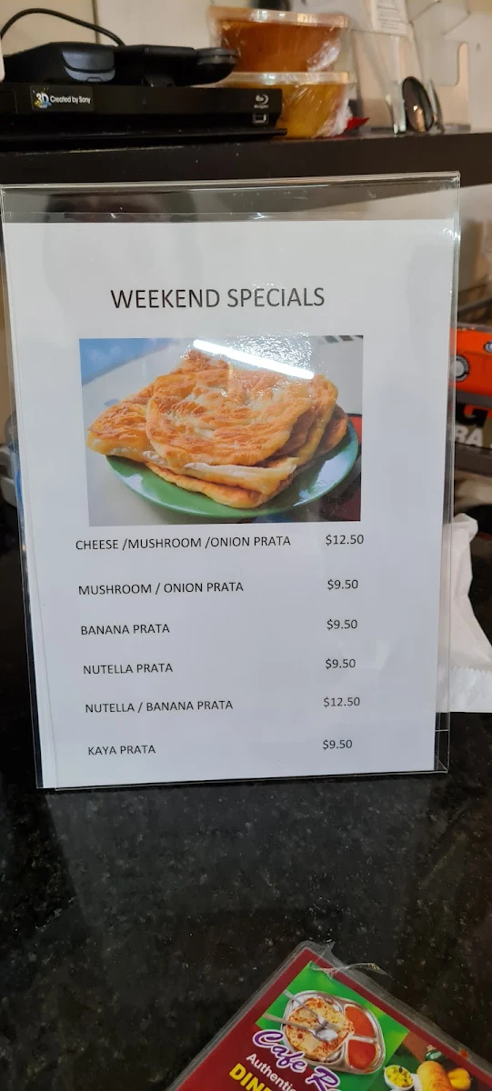 Menu, Cafe Rasa Sayang