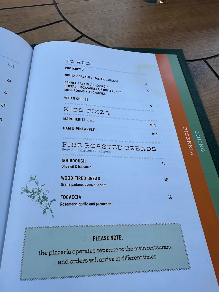 Menu, The Doonan