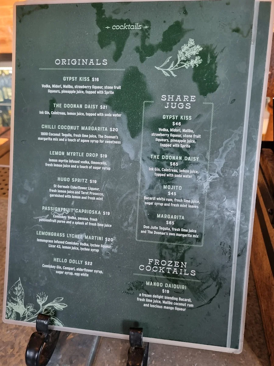 Menu, The Doonan