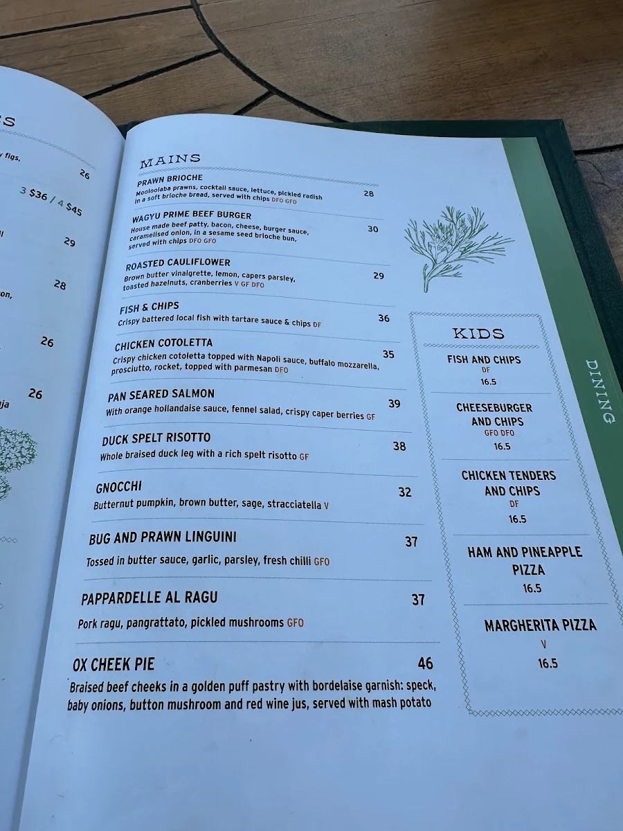 Menu, The Doonan