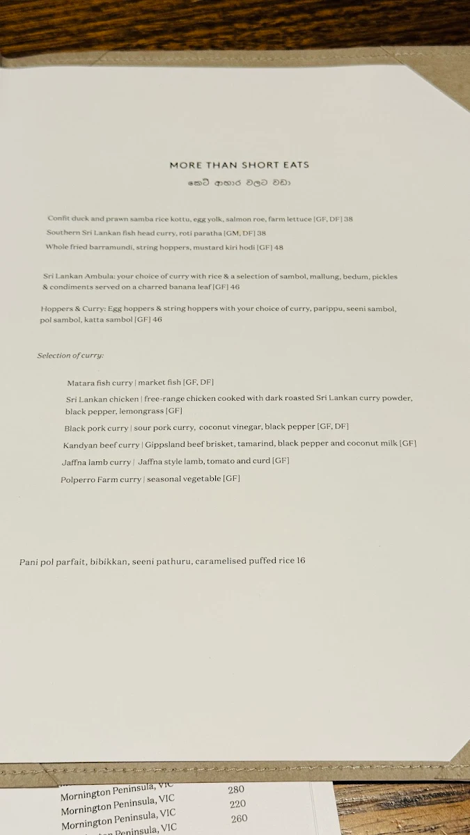Menu, Many Little Bar & Dining