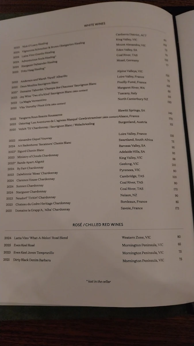 Menu, Many Little Bar & Dining