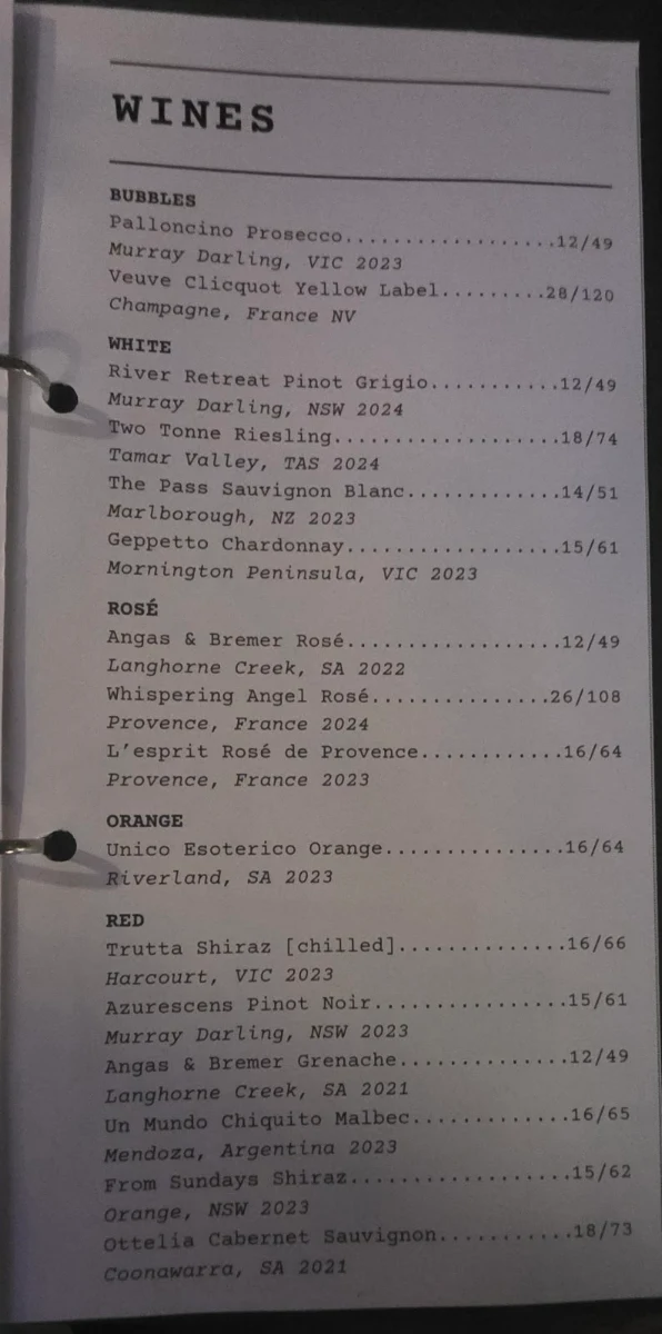 Menu, Harry Gatos