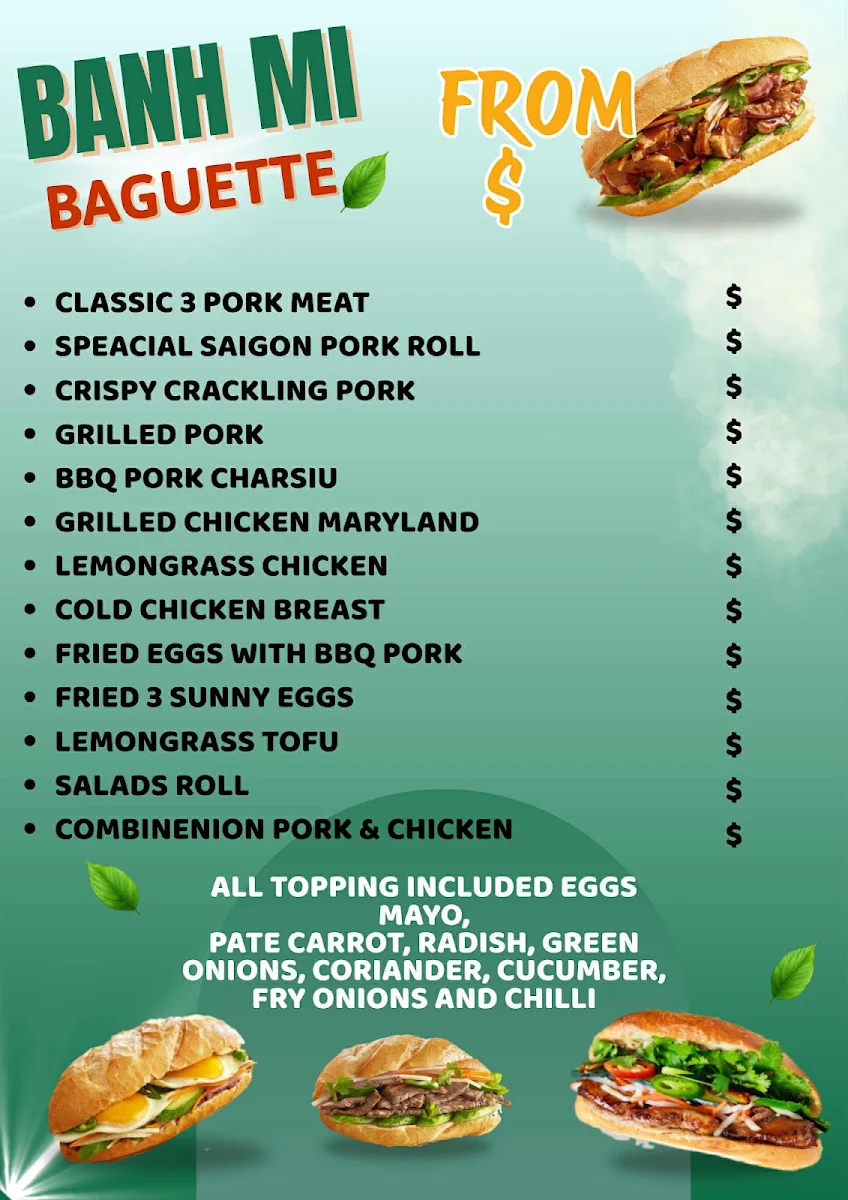 Menu, TD Seafood & Takeaway