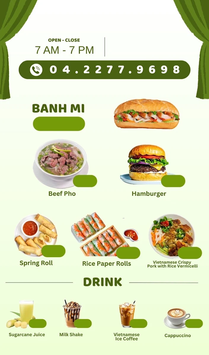Menu, TD Seafood & Takeaway