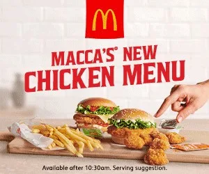 Menu, McDonald's Orana